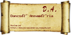 Dancsó Annamária névjegykártya